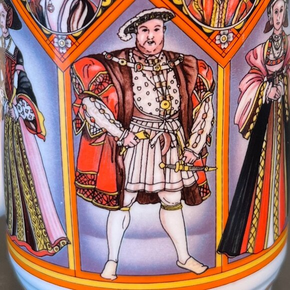 Vintage JAMES SADLER King Henry VIII And His Six Wives Fine Bone China Cup Mug - Picture 7 of 14